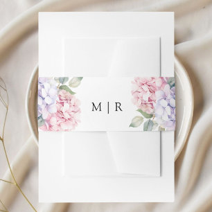 Dusty Lila & Blush Pink Hydrangea Wedding Einladungsbanderole