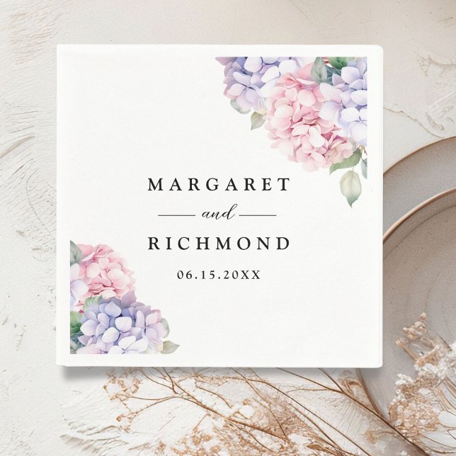 Dusty Lila Blush Pink Hydrangea Wedding Serviette (Von Creator hochgeladen)
