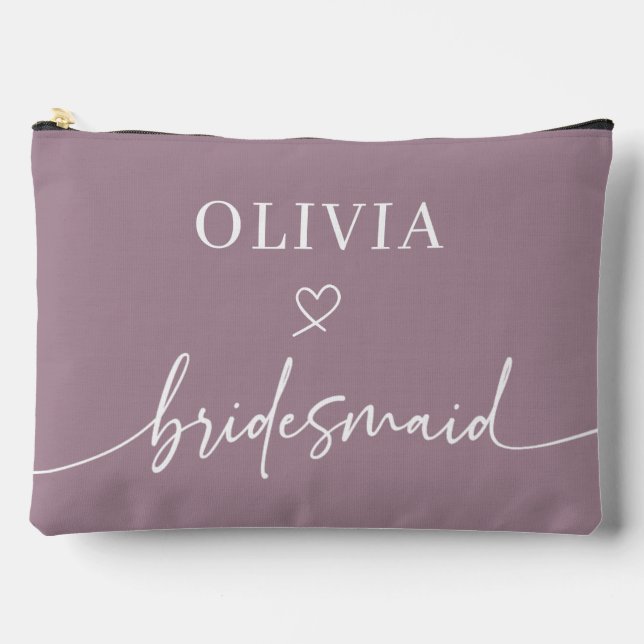 Dusty Lila Bridesmaid Gift Zubehörtasche (Vorderseite)