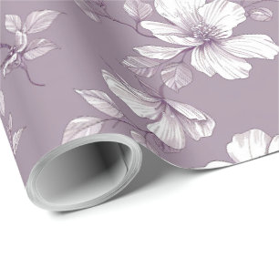 Dusty Lila Chinoiserie Dekoupage Geschenkpapier
