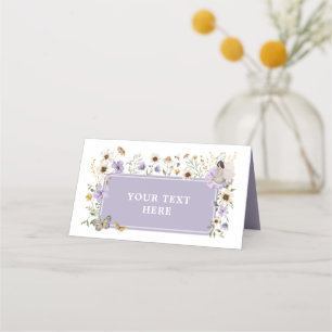 Dusty Lila Fairy Wildblume Geburtstagsnahrung Platzkarte