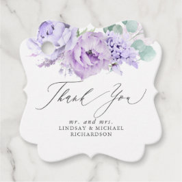 Dusty Lila Floral Elegant Vielen Dank für Ihre Lie Geschenkanhänger