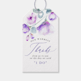 Dusty Lila Floral Elegant Wedding Danke Geschenkanhänger