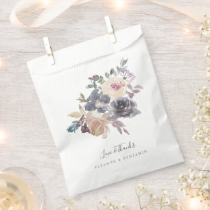 Dusty Lila Floral Water Farbe Custom Wedding Geschenktütchen