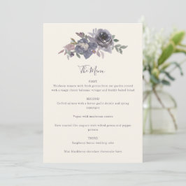 Dusty Lila Floral Water Wedding Custom Menükarte
