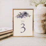 Dusty Lila Floral Water Wedding Custom Tischnummer<br><div class="desc">Lila florale Hochzeitsfarbe Hochzeitskunde Maßgeschneiderte Tischnummer</div>