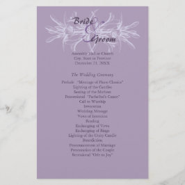 Dusty Lila Floral Wedding Program