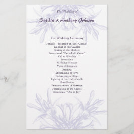 Dusty Lila Floral Wedding Program