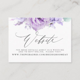 Dusty Lila Floral Wedding Website Card Visitenkarte