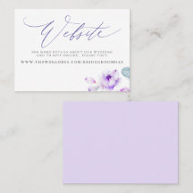 Dusty Lila Floral Wedding Website Card