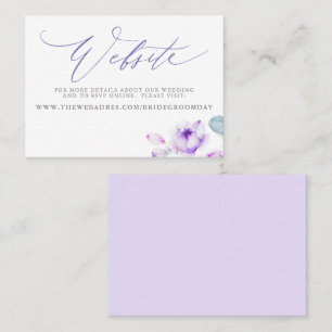 Dusty Lila Floral Wedding Website Card Visitenkarte