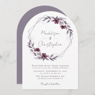Dusty Lila Floral Wreath Wedding Einladung