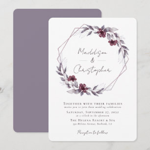 Dusty Lila Floral Wreath Wedding Einladung