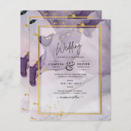 Dusty Lila Gold Alcohol INK Abstrakt Wedding