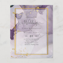 Dusty Lila Gold Alcohol INK Abstrakt Wedding