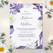 Dusty Lila Iris White Daisy Botanische Hochzeit