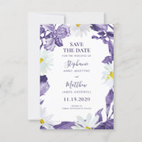 Dusty Lila Iris White Daisy Botanische Hochzeit
