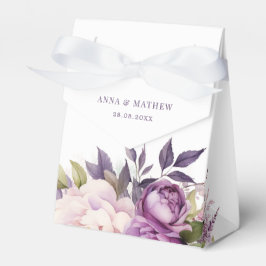 Dusty Lila Lavender Floral Boho Monogramm Hochzeit Geschenkschachtel