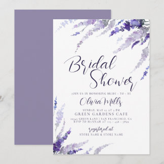 Dusty Lila Lavender Floral Lilac Brautparty Einladung