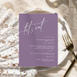 Dusty Lila Minimalistische Wedding Menu Card Menükarte<br><div class="desc">*** Bitte geben Sie H013 in den Shop-Suche ein, um alle passenden Artikel zu finden *** Oder besuchen Sie unsere Lila Minimalistische Sammlung Dusty. *** Dieses hochwertige Design ist einfach zu anpassen, um Ihre Hochzeitsfarben, Stile und Thema. Für weitere Anpassungen klicken Sie bitte auf den Link "Edit using Design Tool"...</div>