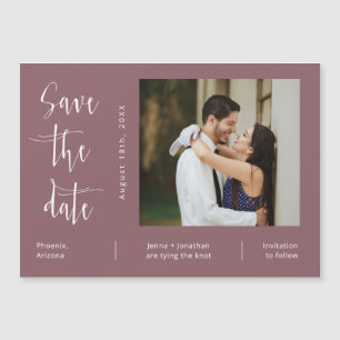 Dusty Lila Minimalistisches Save the Date Foto Mag Magneteinladung