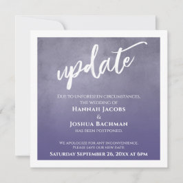 Dusty Lila Ombre Postponed Wedding Update Card Einladung
