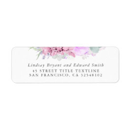 Dusty Lila Pink Floral Wedding Label
