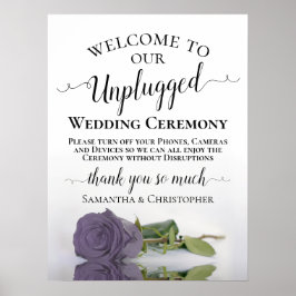 Dusty Lila Rose Chic Unplugged Wedding Zeremonie Poster