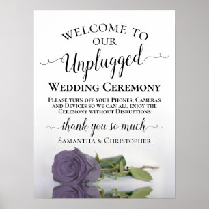 Dusty Lila Rose Chic Unplugged Wedding Zeremonie Poster