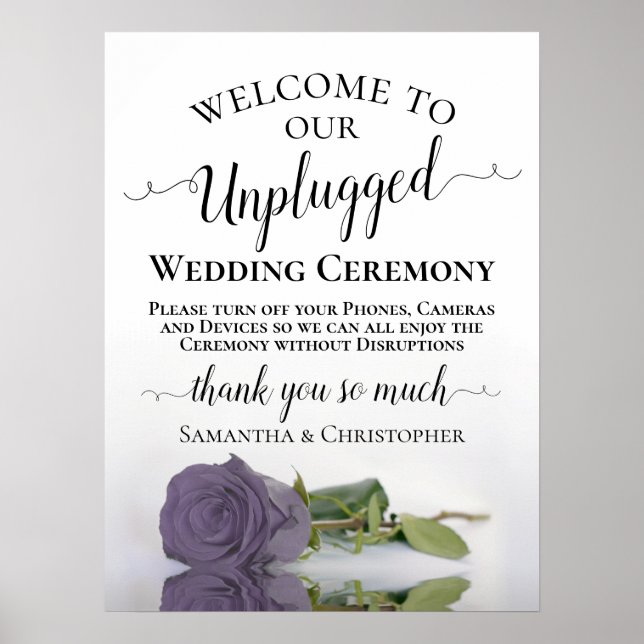 Dusty Lila Rose Chic Unplugged Wedding Zeremonie Poster (Vorne)