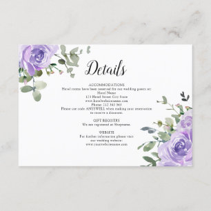 Dusty Lila Rose Eukalyptus Wedding Details Begleitkarte