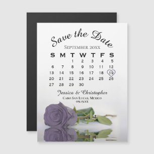 Dusty Lila Rose Save the Date Kalender Magnet