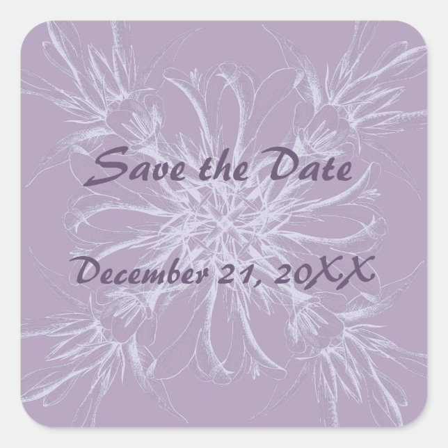 Dusty Lila Save the Date Stickers (Vorderseite)
