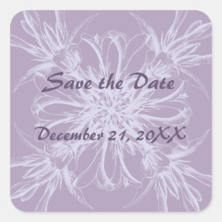 Dusty Lila Save the Date Stickers
