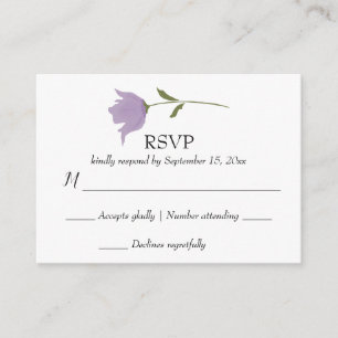 Dusty Lila Simple Floral Wedding RSVP Response Begleitkarte