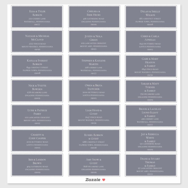 Dusty Lila und Beige Schriftart Guest Address Labe Aufkleber (Blatt)