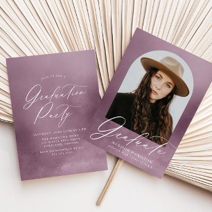 Dusty Lila Watercolor Arch Graduation Party Einladung