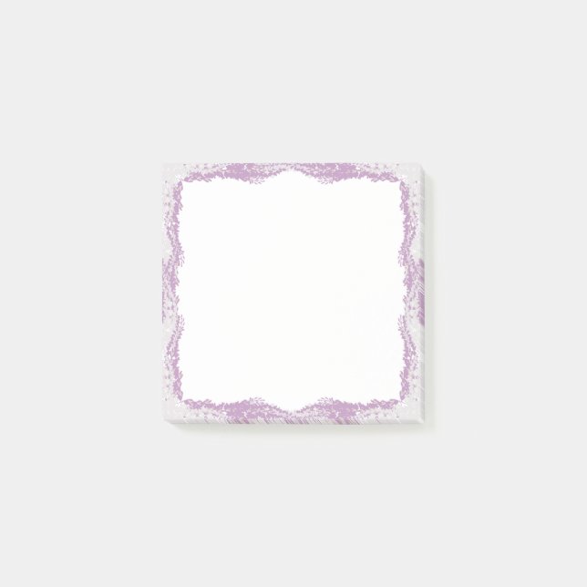 Dusty Lila White Boho Blume Post-it Klebezettel (Vorderseite)