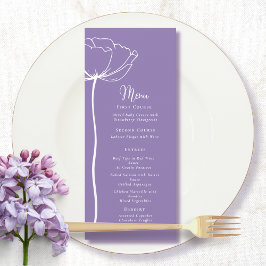 Dusty Lila White Bold Floral Modern Simple Menu Programm