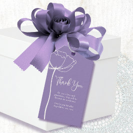 Dusty Lila White Floral Wedding Vielen Dank Geschenkanhänger