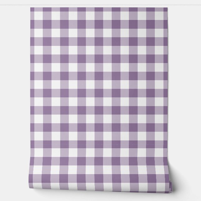 Dusty Lilac Gingham Check Green Buffalo Plaid Tapete (Abrollen)