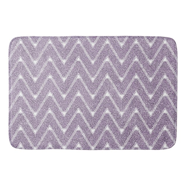 Dusty Lilac Zickzack Pattern Badematte (Vorderseite)