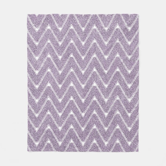 Dusty Lilac Zickzack Pattern Fleecedecke (Vorderseite)