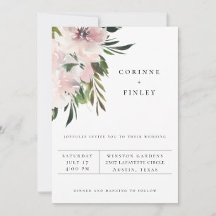 Dusty Mauve Botanical Wedding Einladung