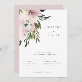 Dusty Mauve Botanical Wedding Einladung