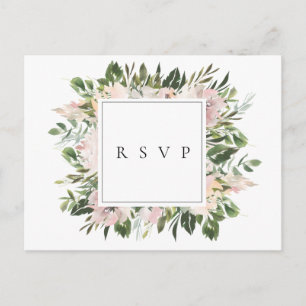 Dusty Mauve Botanical Wedding RSVP Song Request Einladungspostkarte