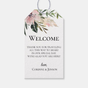 Dusty Mauve Botanical Wedding Welcome Bag Geschenkanhänger