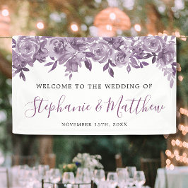 Dusty Mauve Floral Rose Wasserfarbenhochzeit Banner