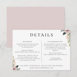 Dusty Mauve Floral Wedding Informationen Einladung