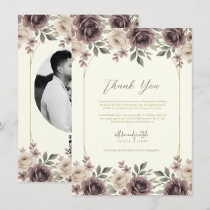 Dusty Mauve & Ivory Bloom Botanical Vielen Dank Einladung